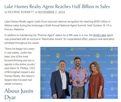 Lake Homes Realty Agent Reaches Half-Billion in Sales